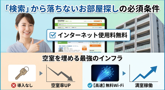 YouTube連動ブログ:【空室対策の決定版】インターネット無料が最強の設備である理由
