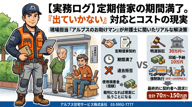 【実務ログ】定期借家の期間満了。「出ていかない」と言われた時の対応とコストの現実