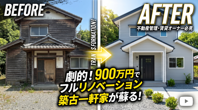 【予算900万】築古一軒家が劇的進化！空室対策に効くフルリノベーションの全貌