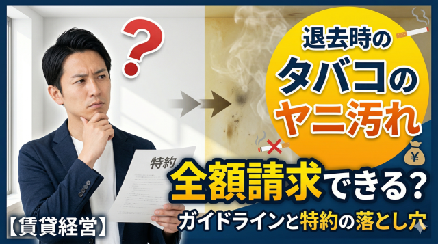 【賃貸経営】退去時の「タバコのヤニ汚れ」は全額請求できる？ガイドラインと特約の落とし穴
