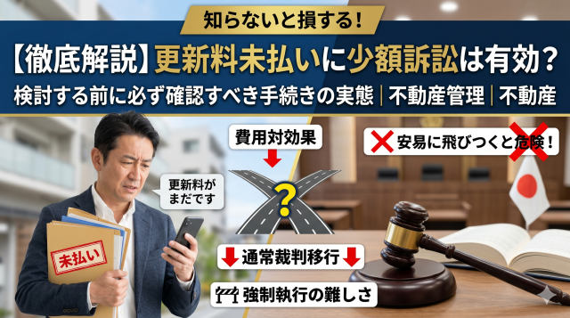 【徹底解説】更新料未払いに少額訴訟は有効?検討する前に必ず確認すべき手続きの実態